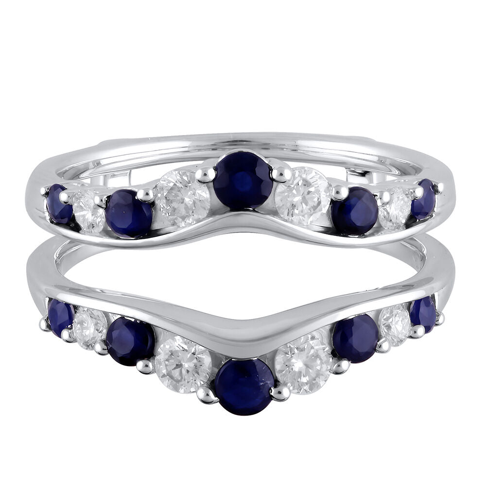 1/2 ct. tw. Diamond & Sapphire Ring Enhancer in 14K White Gold