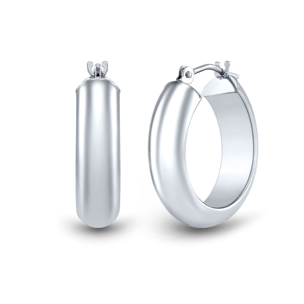 Hoop Earrings in 14K White Gold