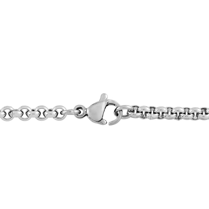 Saint Christopher Pendant with Diamond Accent in Stainless Steel, 24”