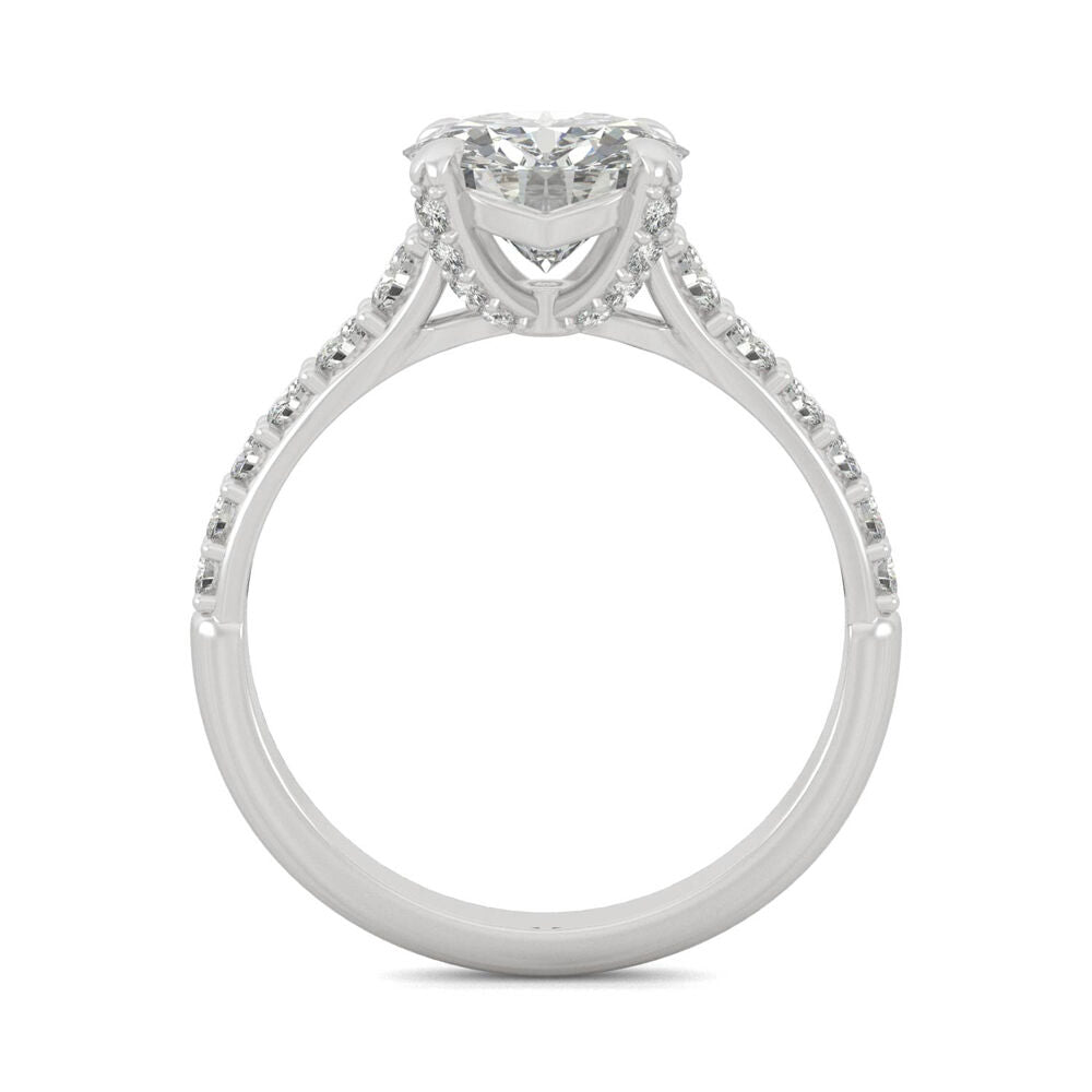 Round Moissanite Ring with Side-Stones in Platinum (2 3/8 ct. dew)