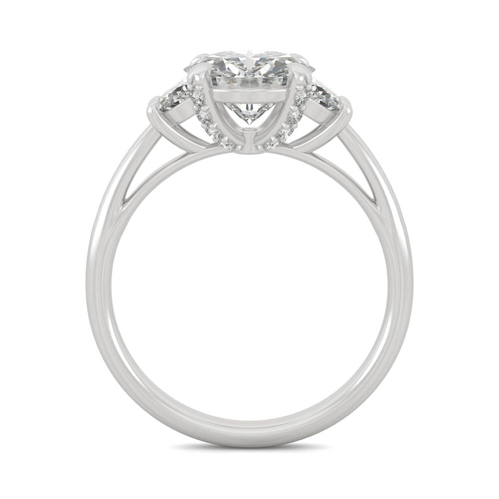 Round Moissanite Three-Stone Ring in Platinum (2 1/2 ct. dew)