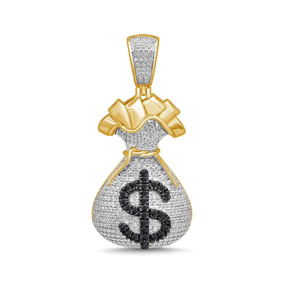 Diamond Money Bag Pendant in 10K Yellow Gold (3/4 ct. tw.)
