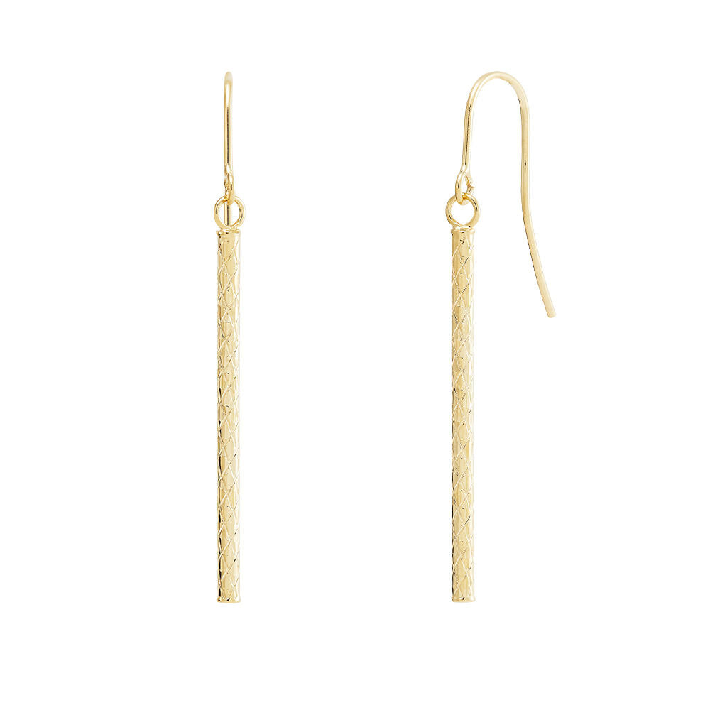Stick Dangle Earring in 14K Yellow Gold