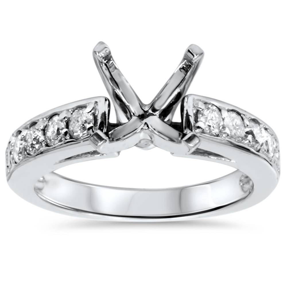 1/2 CT Diamond Semi Mount Ring 14K White Gold