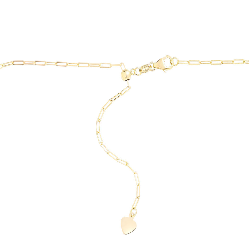Adjustable Paperclip Chain Necklace in 14K Yellow Gold, 1.5mm, 22”