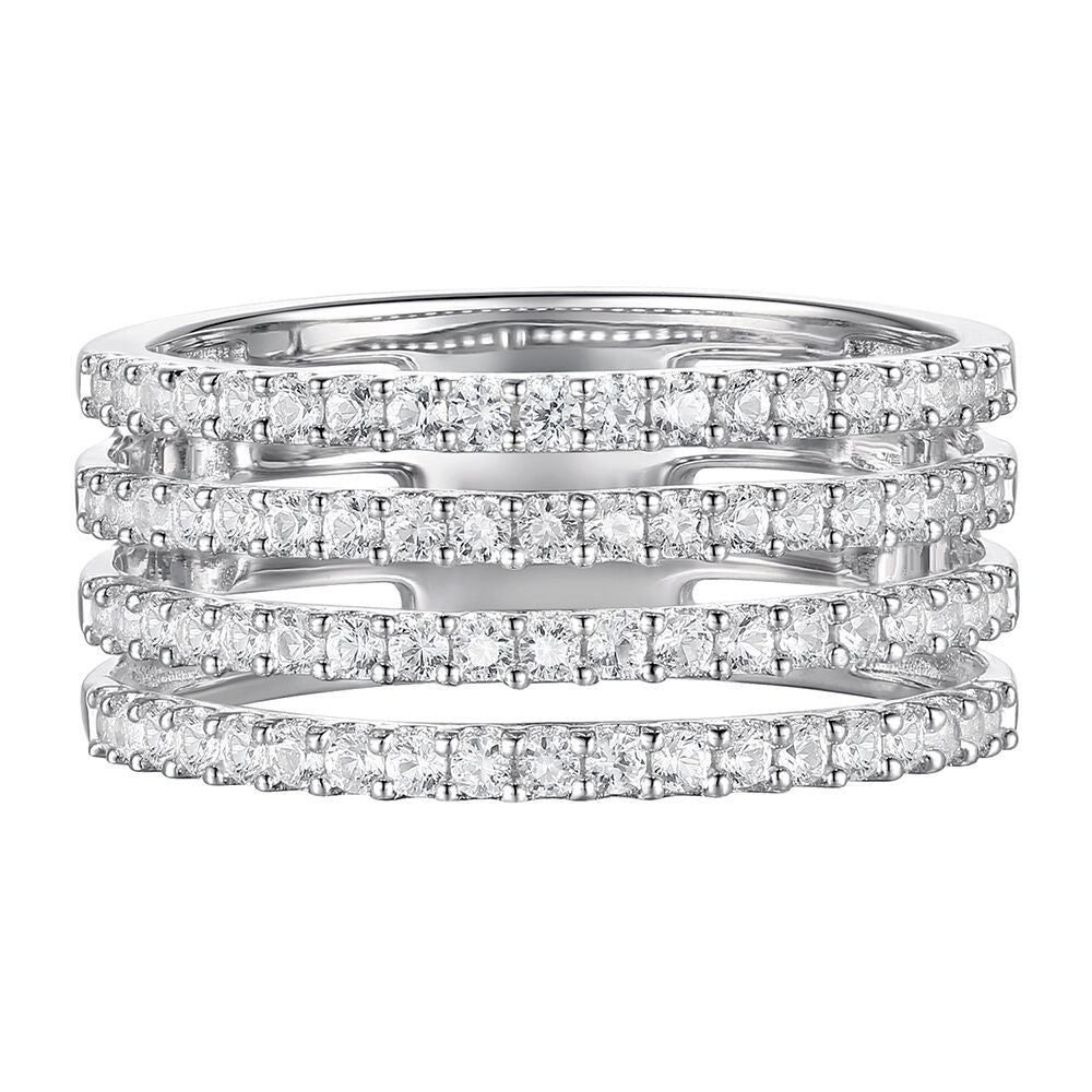 Diamond Four-Row Band in 10K White Gold (3/4 ct. tw.)