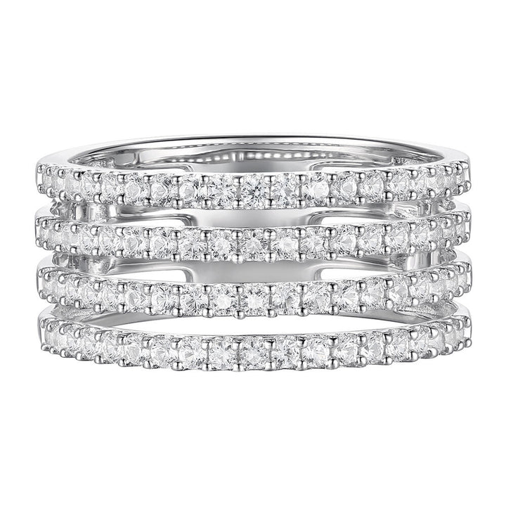 Diamond Four-Row Band in 10K White Gold (3/4 ct. tw.)