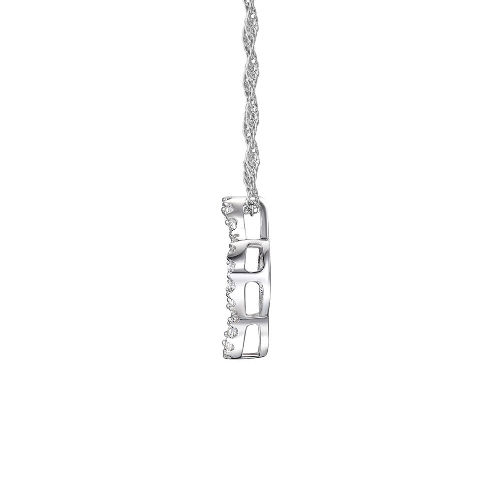 Diamond Clover Pendant in 10K White Gold (1/8 ct. tw.)