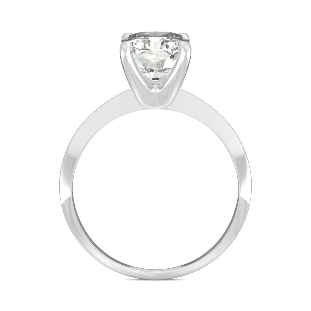 Radiant-Cut Moissanite Ring with Knife-Edge Band in 14K White Gold (2 ct. dew)