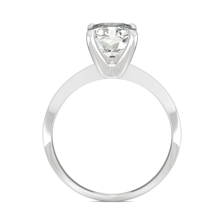 Radiant-Cut Moissanite Ring with Knife-Edge Band in 14K White Gold (2 ct. dew)