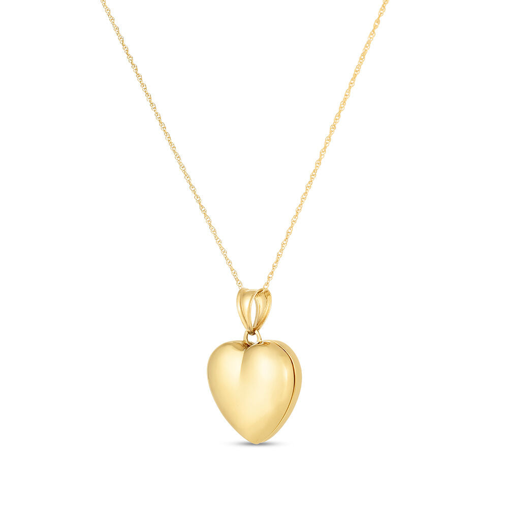 Heart Locket Pendant Polished in 14K Yellow Gold