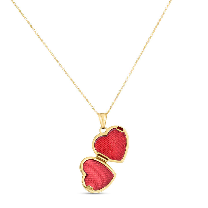 Heart Locket Pendant Polished in 14K Yellow Gold