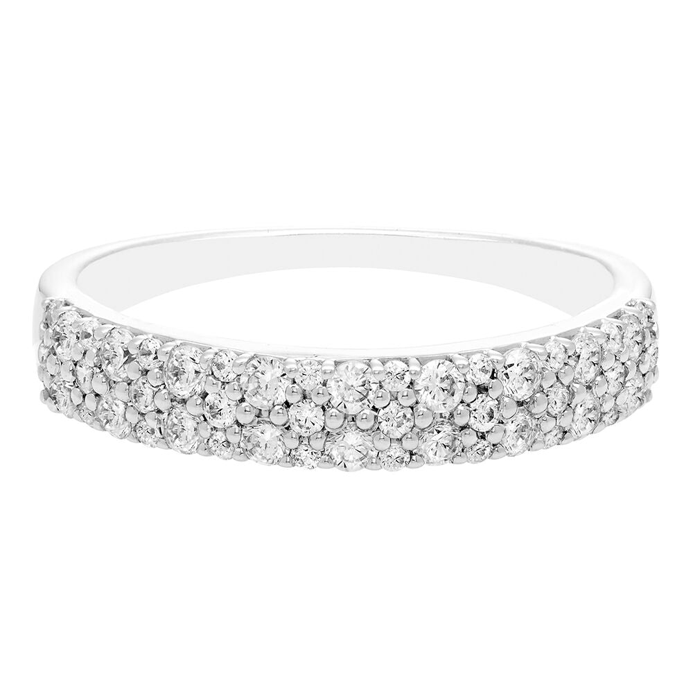 Diamond Double-Row Anniversary Band in 10K White Gold (1/2 ct. tw.)