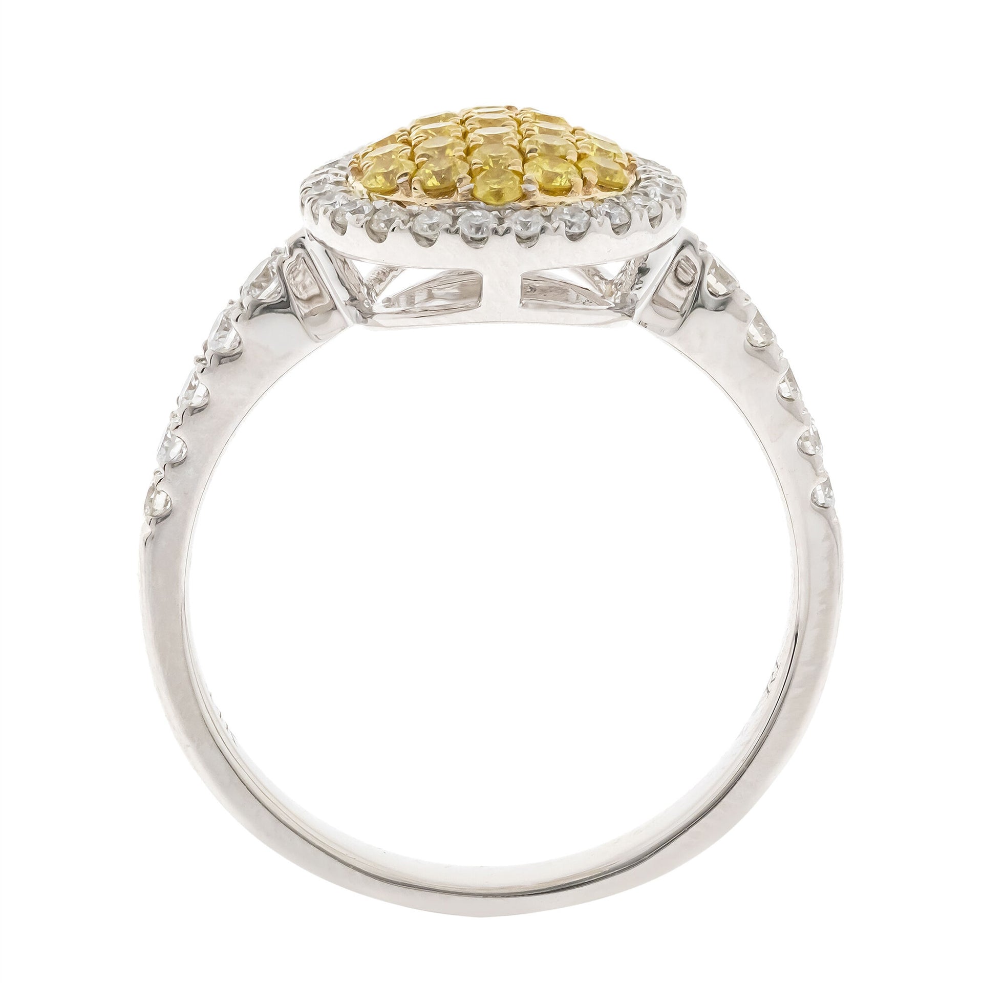 Yellow Diamond Pear-Shaped Ring in 14K White Gold (7/8 ct. tw.)