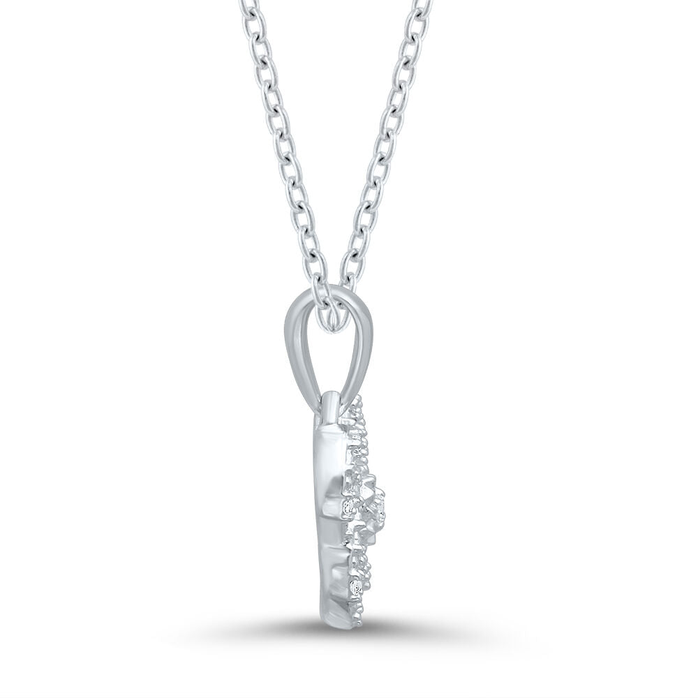 Diamond Accent Knot Pendant in Sterling Silver