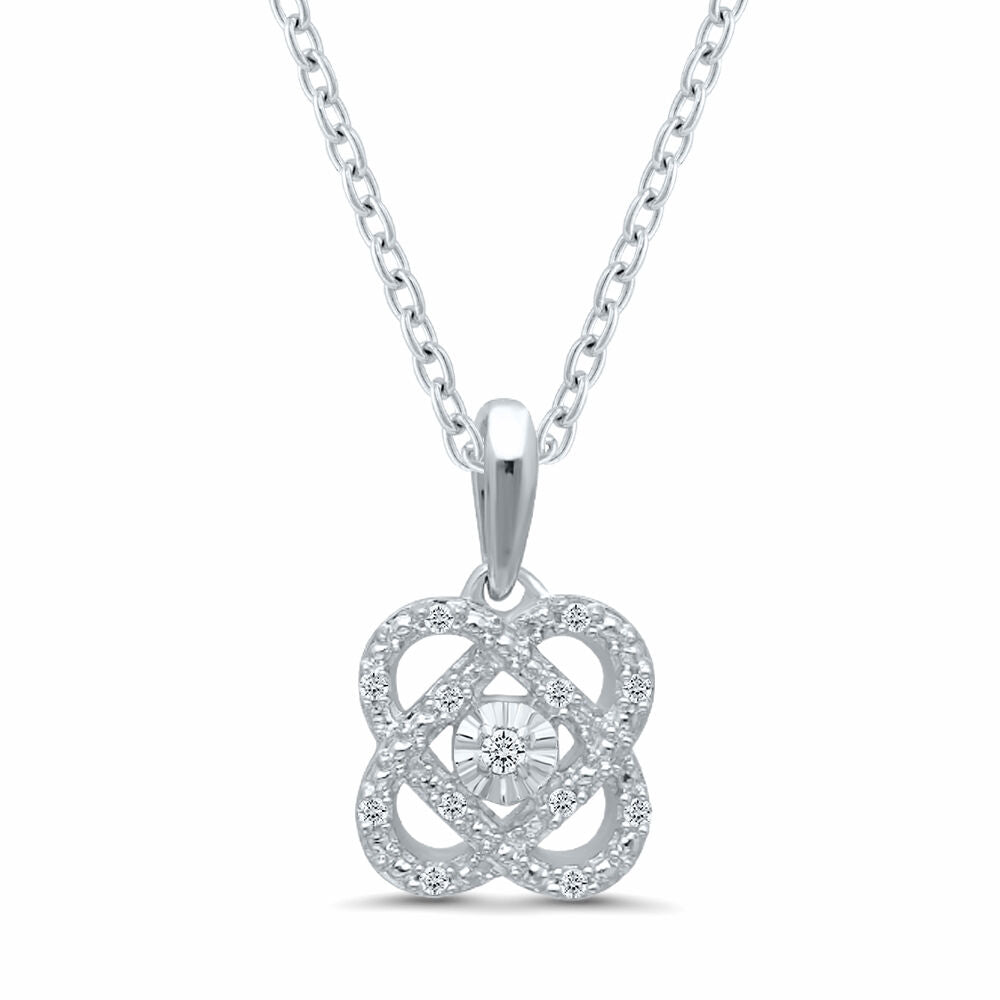 Diamond Accent Knot Pendant in Sterling Silver
