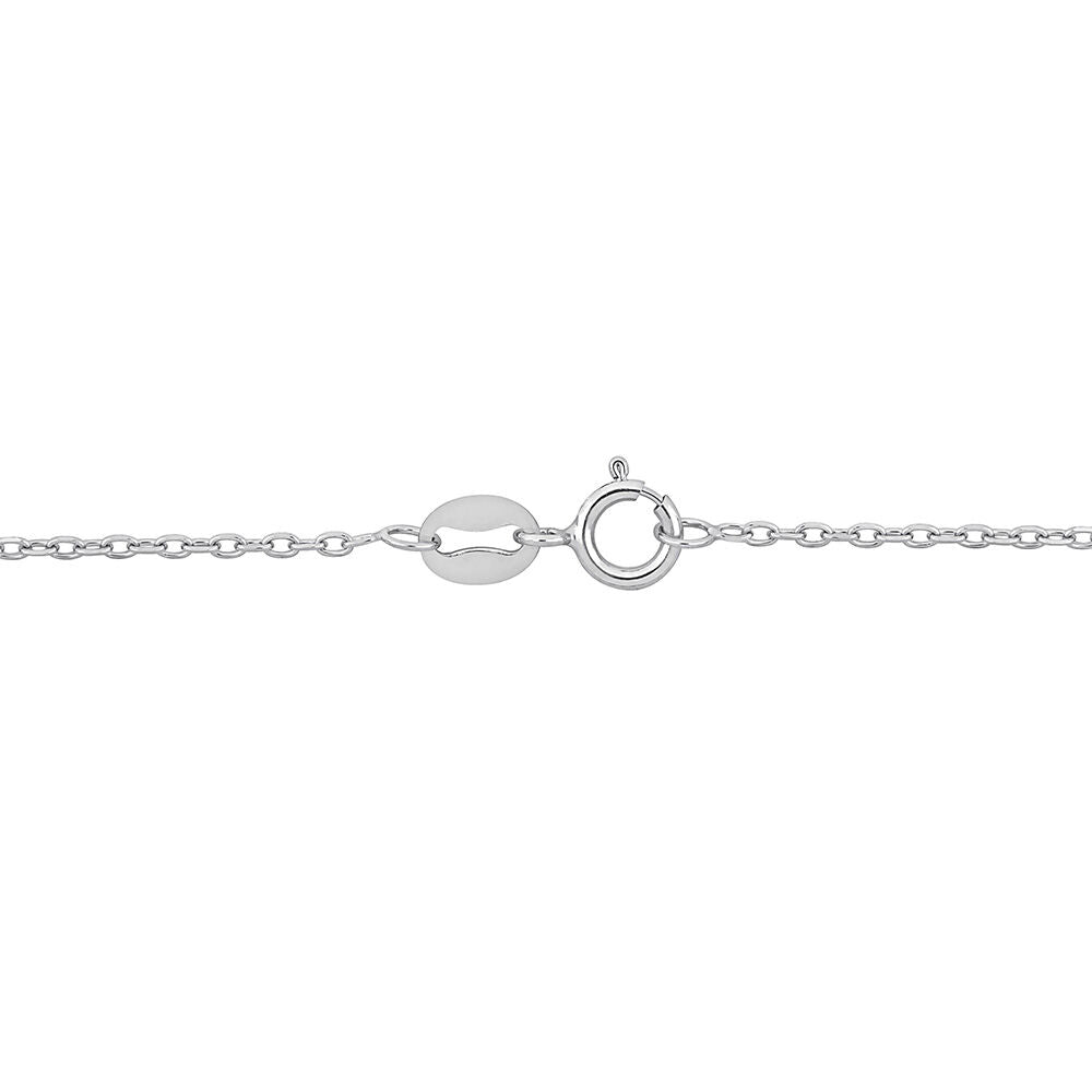 Platinum Diamond Cut Cable Bracelet, 7"