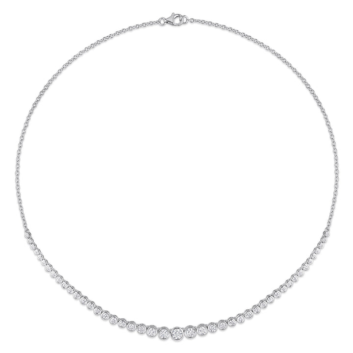 Moissanite Necklace in Sterling Silver