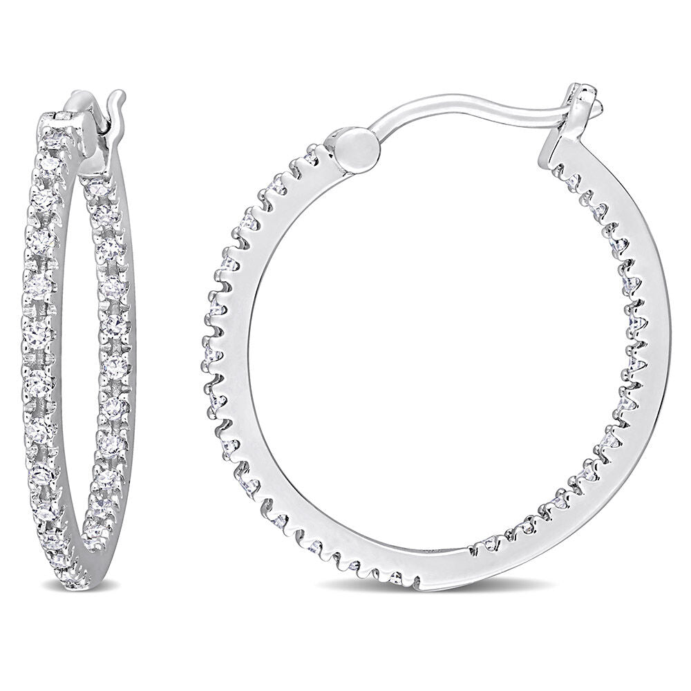 Inside-Out Diamond Hoop Earrings in Sterling Silver (1/4 ct. tw.)