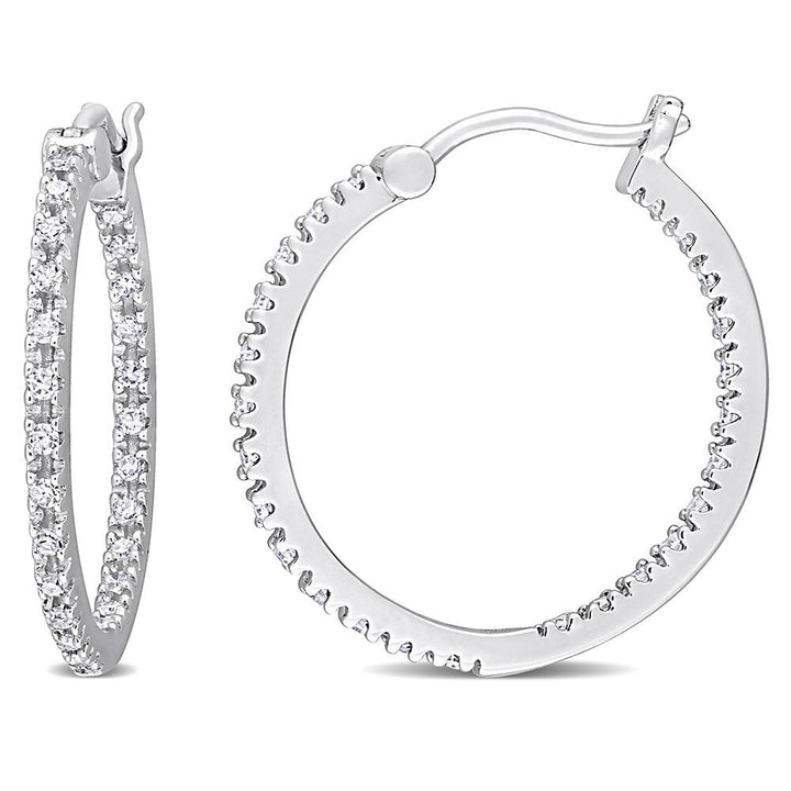 Inside-Out Diamond Hoop Earrings in Sterling Silver (1/4 ct. tw.)