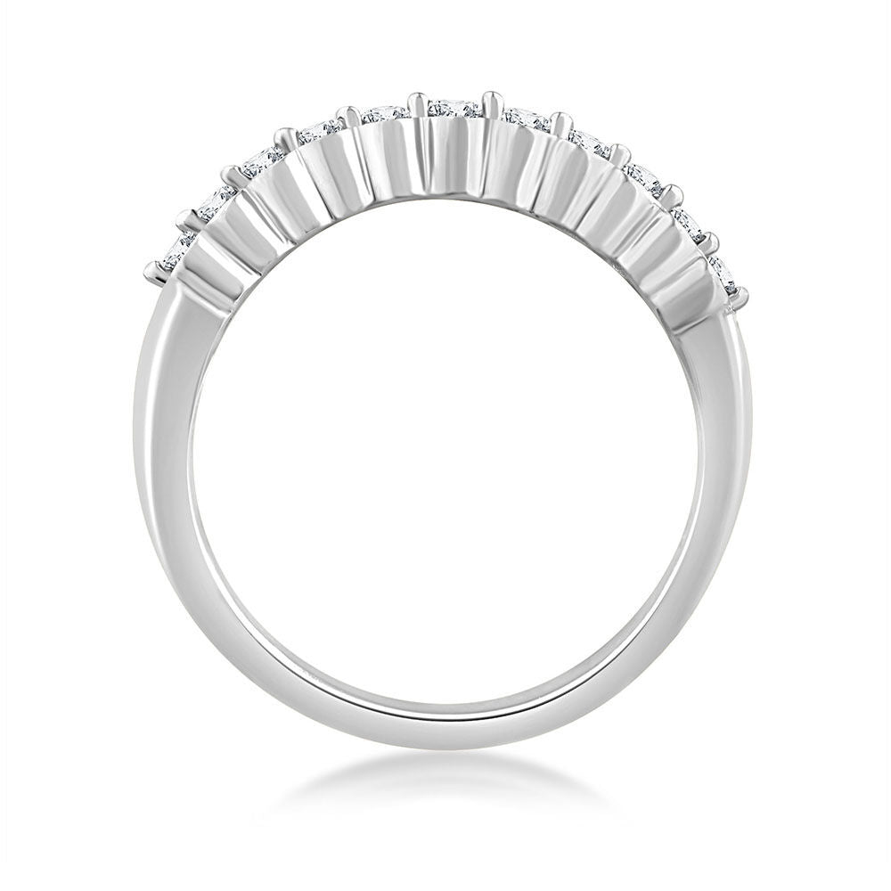 Seven-Row Diamond Wedding Band in 10K White Gold (3 ct. tw.)