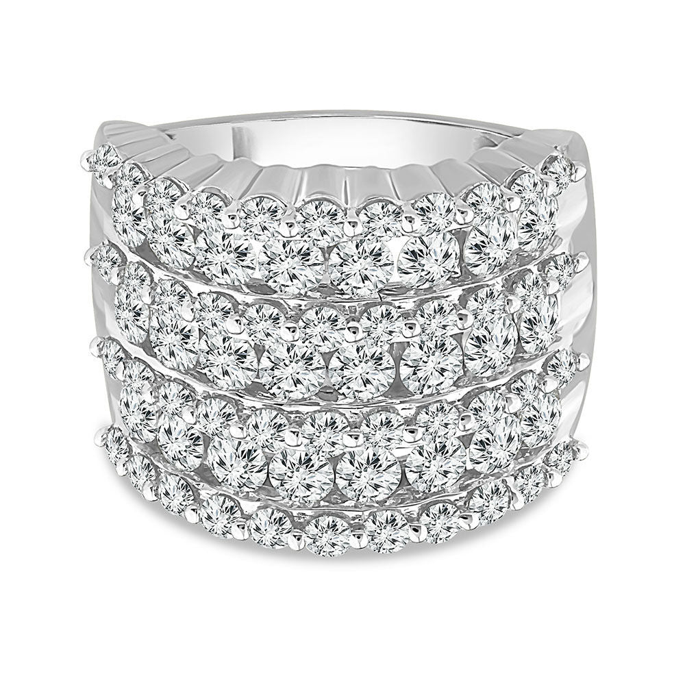 Seven-Row Diamond Wedding Band in 10K White Gold (3 ct. tw.)