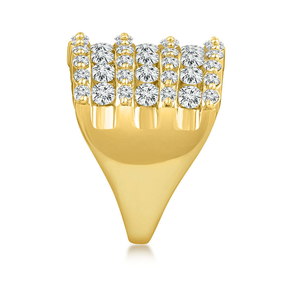 Seven-Row Diamond Wedding Band in 10K Yellow Gold (3 ct. tw.)