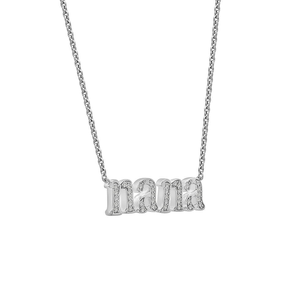 Diamond “NANA” Necklace in Sterling Silver (1/7 ct. tw.)