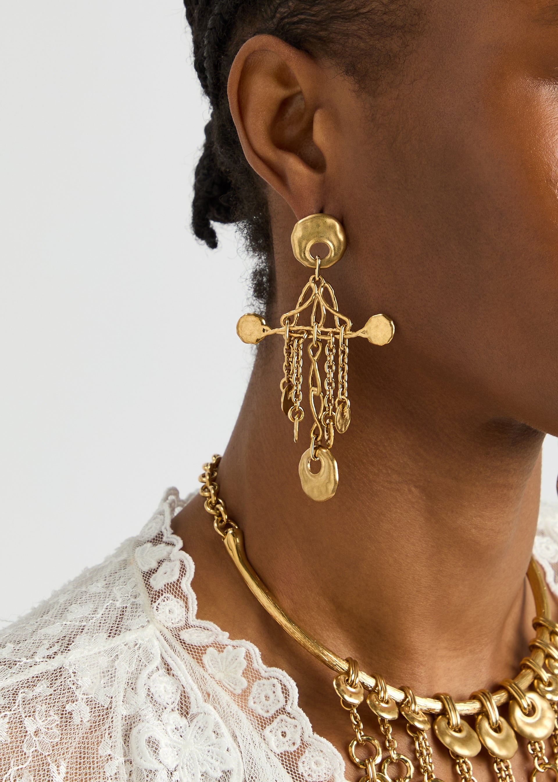 The Eclectic hammered drop earrings
