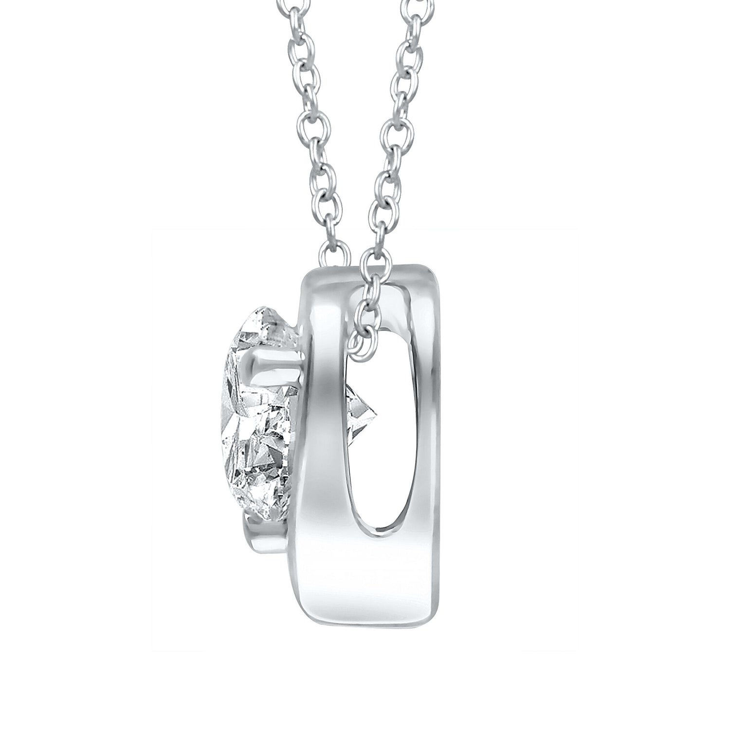 Lab Grown Diamond Heart Pendant in 14K White Gold (1/4 ct. tw.)