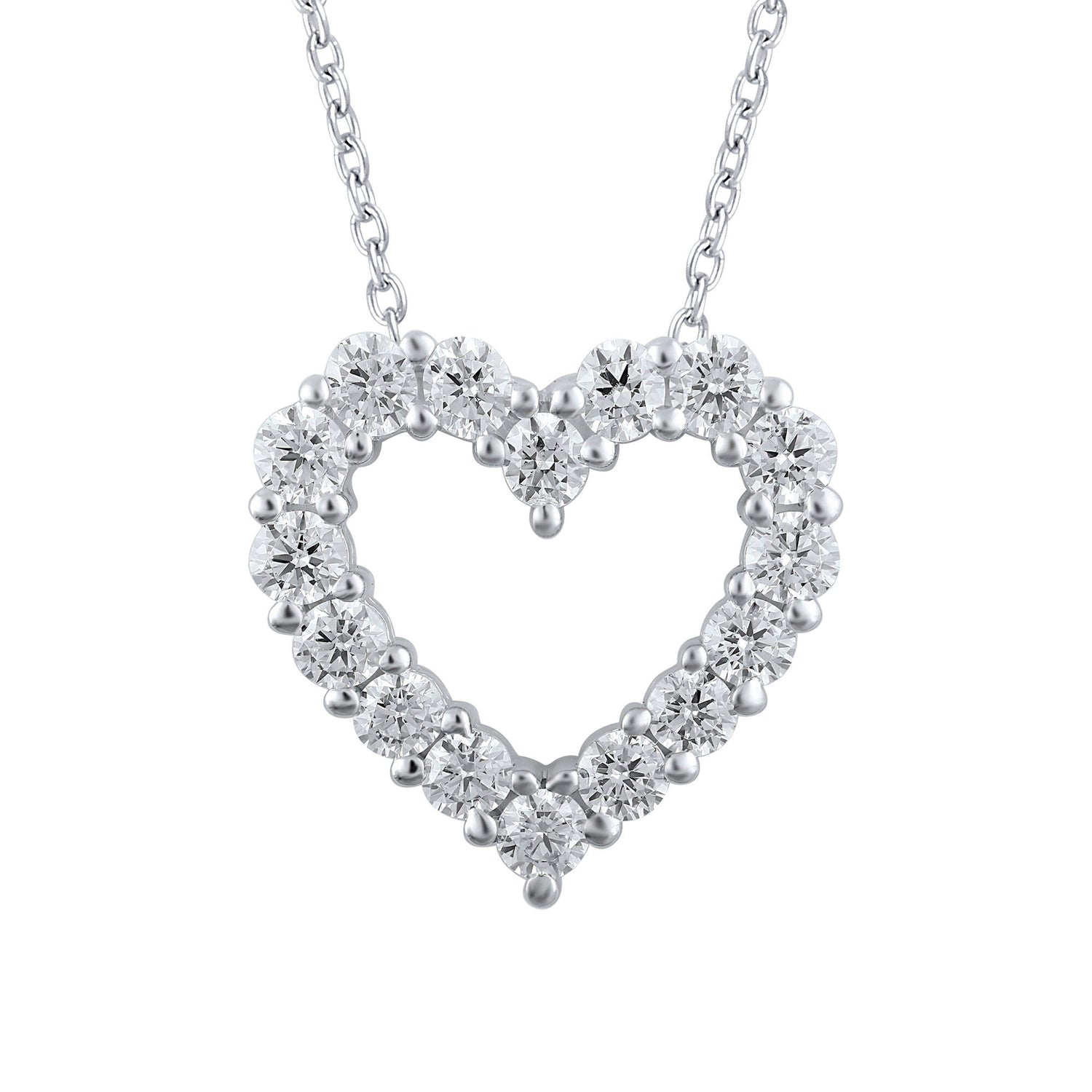 Lab Grown Diamond Heart Pendant in 14K White Gold (1/5 ct. tw.)