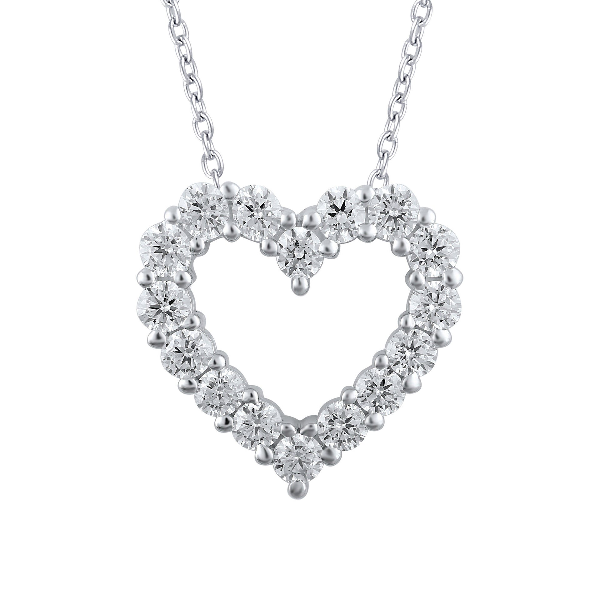 Lab Grown Diamond Heart Pendant in 14K White Gold (1/5 ct. tw.)