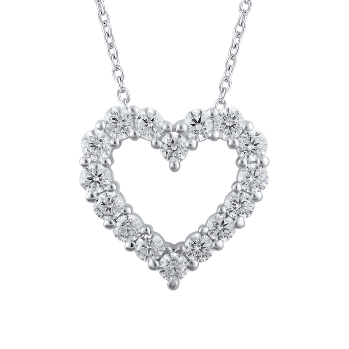Lab Grown Diamond Heart Pendant in 14K White Gold (1/5 ct. tw.)