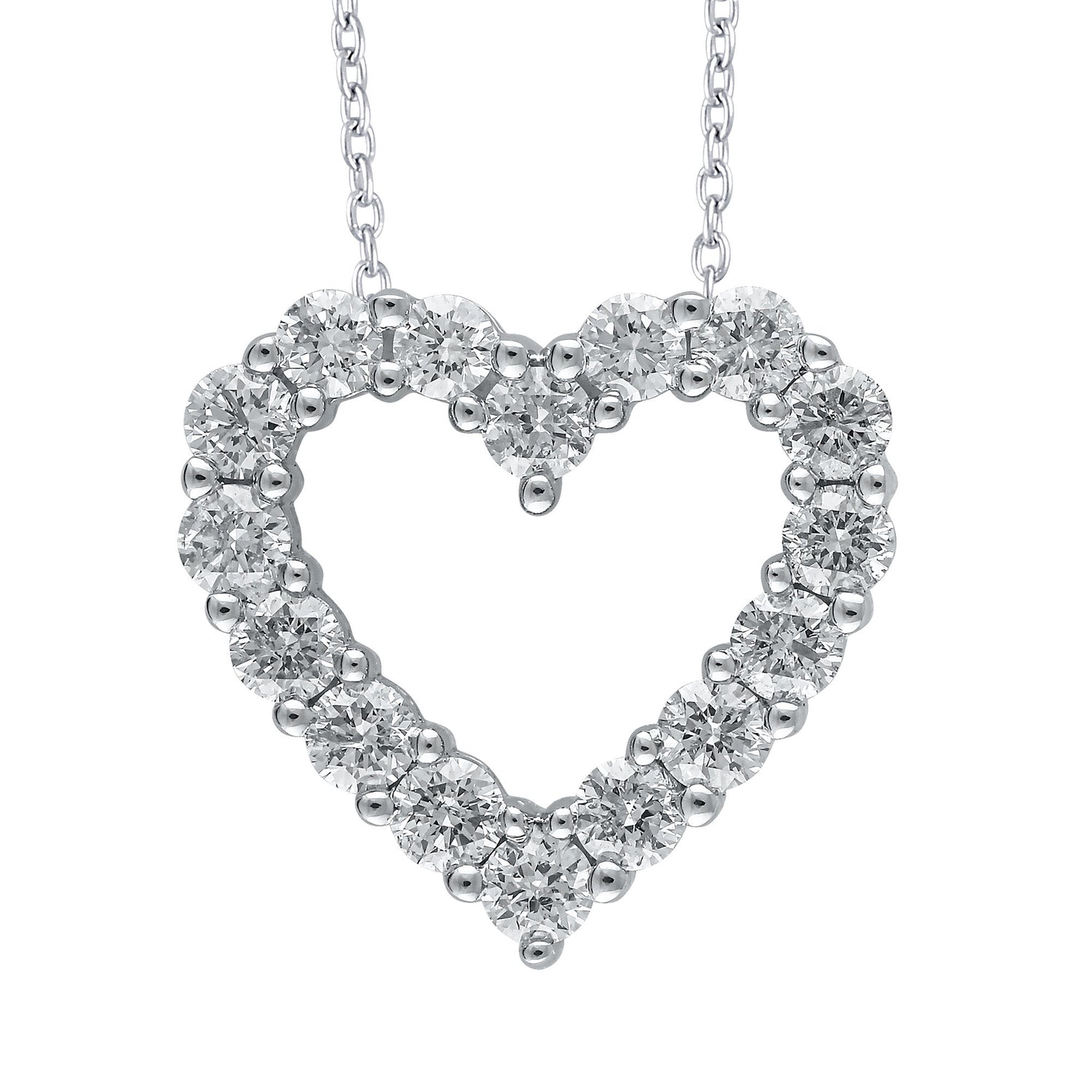 Lab Grown Diamond Heart Pendant in 14K White Gold (1 ct. tw.)