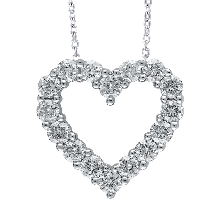 Lab Grown Diamond Heart Pendant in 14K White Gold (1 ct. tw.)