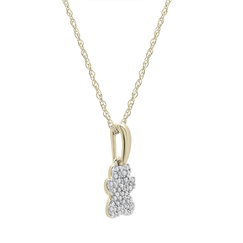 Diamond Dog Paw Pendant in 10K Yellow Gold (1/10 ct. tw.)