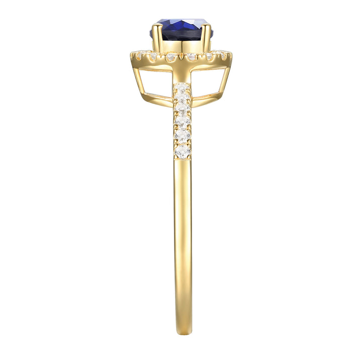 Blue Sapphire and Diamond Ring in 10K Yellow Gold (1/5 ct. tw.)