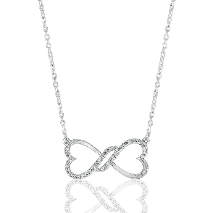 Diamond Infinity Heart Necklace in Sterling Silver (1/7 ct. tw.)