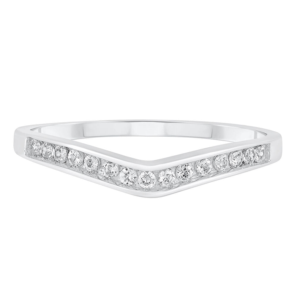 Diamond Contour Band in 10K White Gold (1/7 ct. tw.)