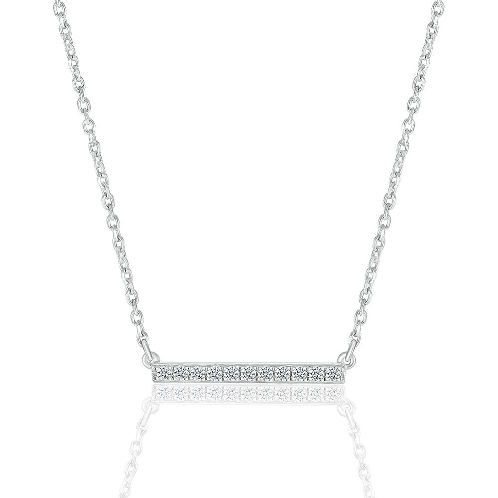 Diamond Bar Pendant in Sterling Silver (1/10 ct. tw.)