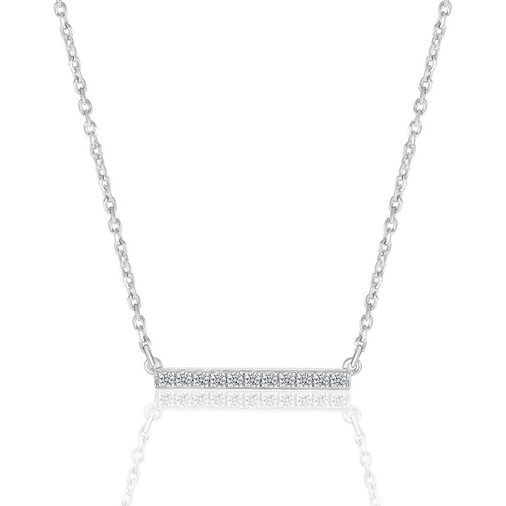 Diamond Bar Pendant in Sterling Silver (1/10 ct. tw.)