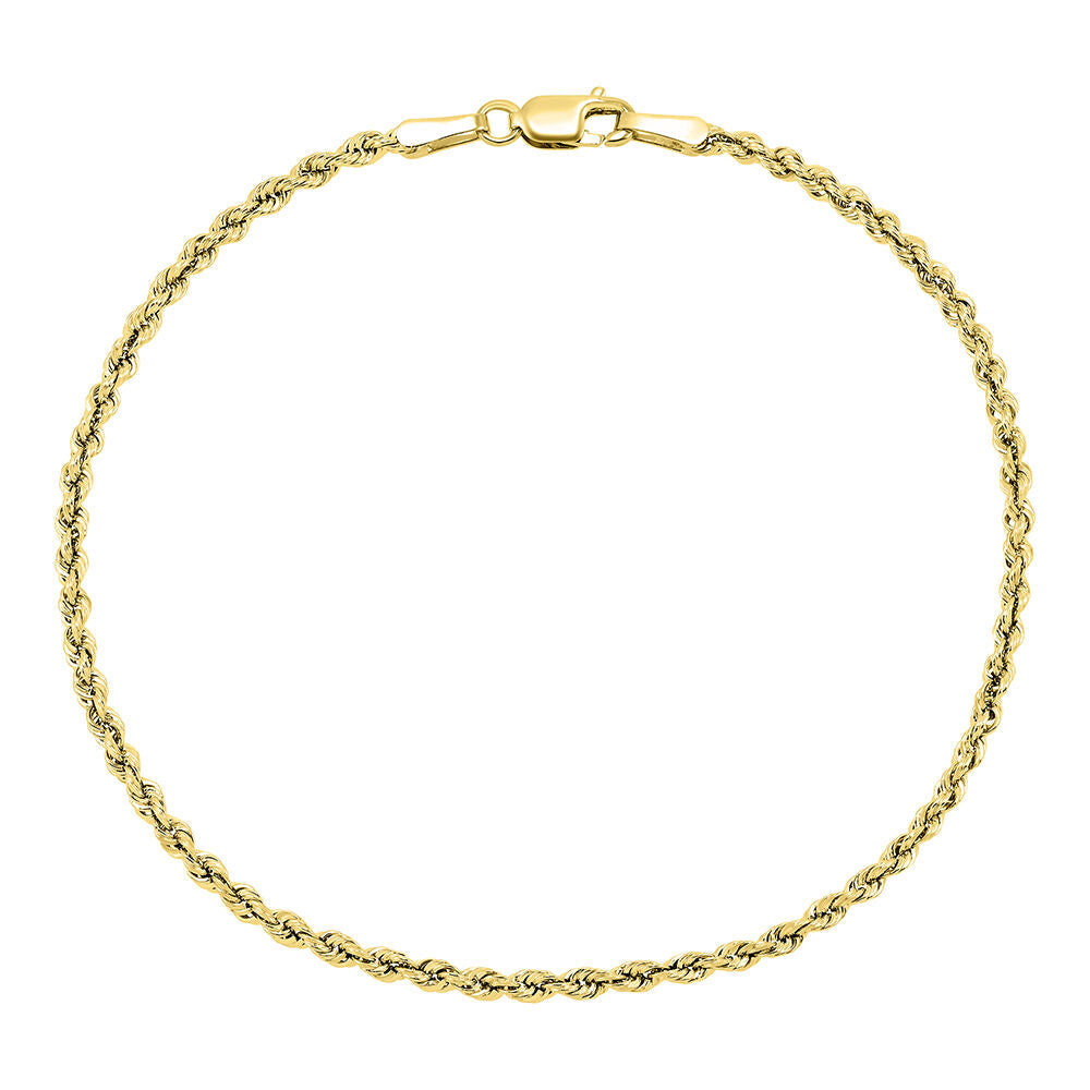 Rope Bracelet in 14K Yellow Gold, 7.5”