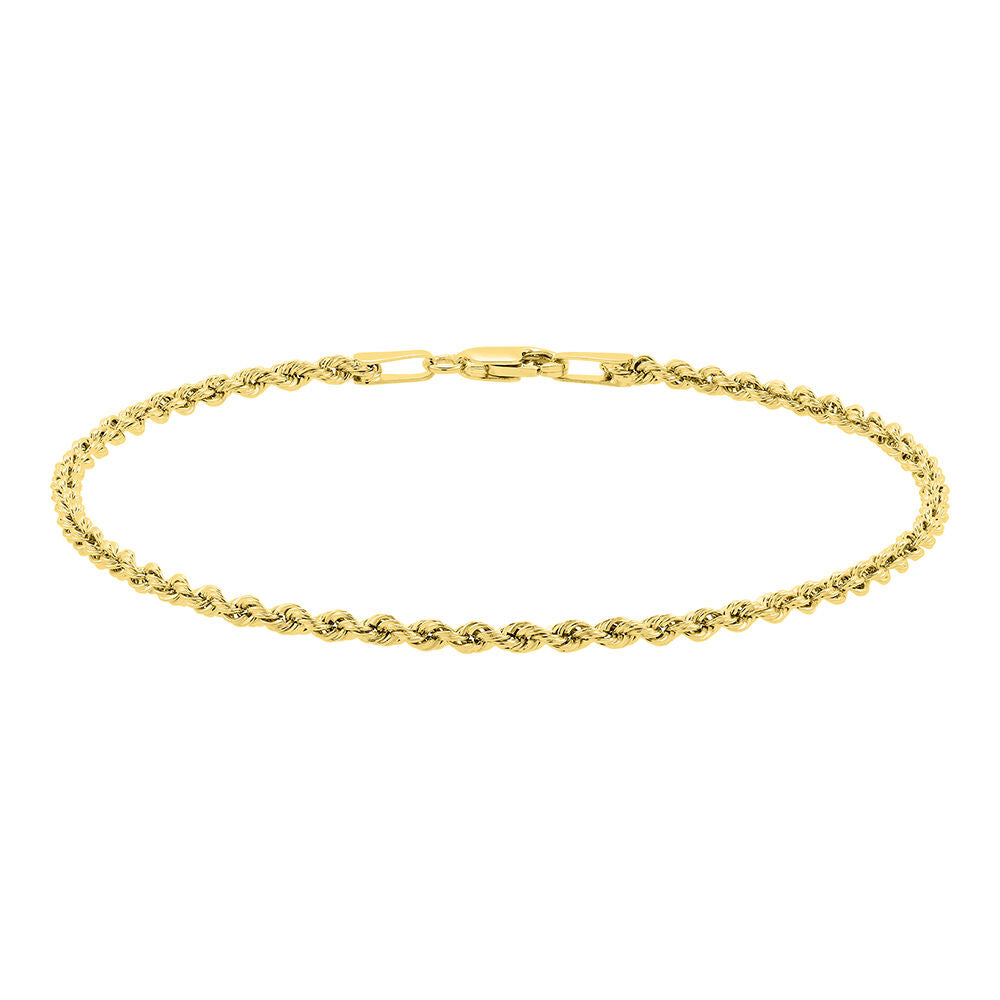 Rope Bracelet in 14K Yellow Gold, 7.5”