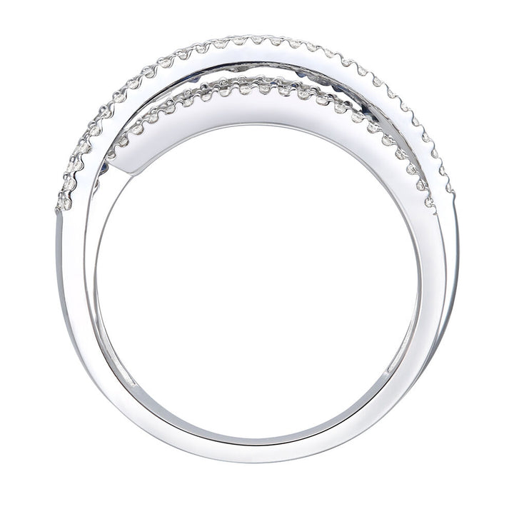 Blue Sapphire and Diamond Wrap Band in 10K White Gold (1/2 ct. tw.)