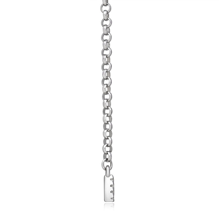 Mother of Pearl & Lab Created White Sapphire Bar Necklace in Sterling Silver