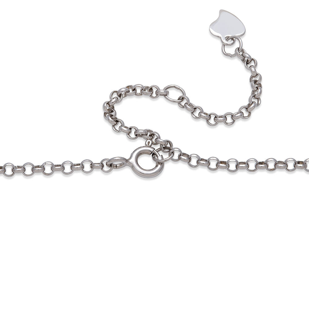 Mother of Pearl & Lab Created White Sapphire Bar Necklace in Sterling Silver