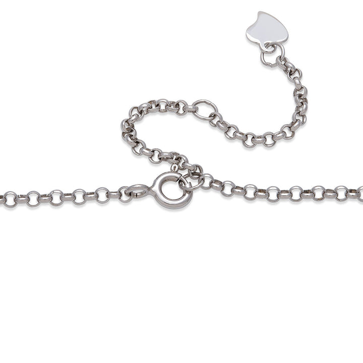 Mother of Pearl & Lab Created White Sapphire Bar Necklace in Sterling Silver