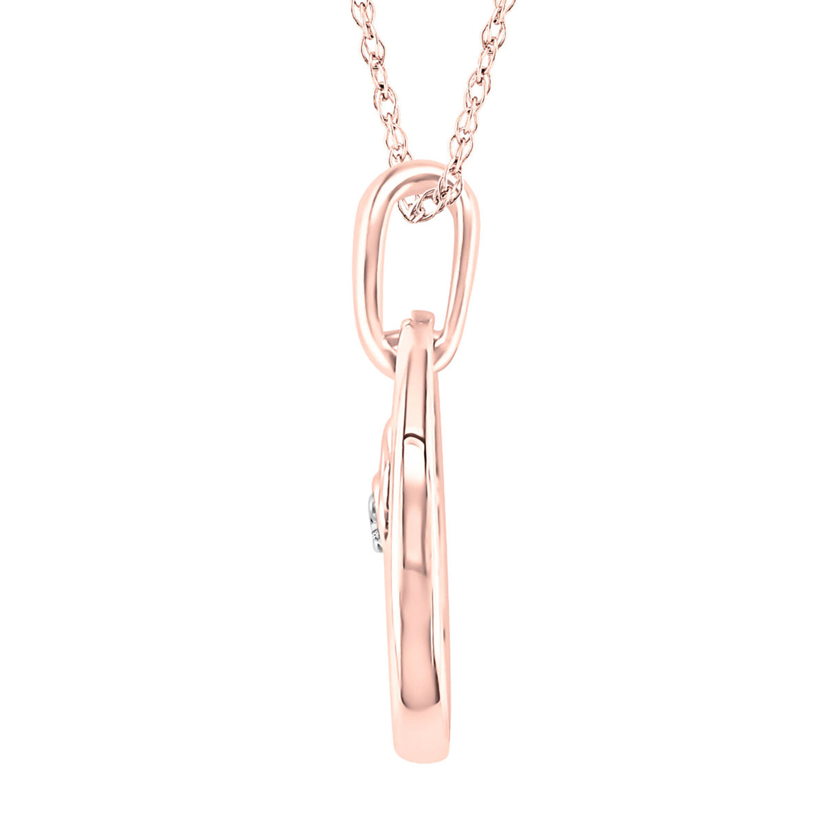 Diamond "Mom" Pendant in 10K Rose Gold