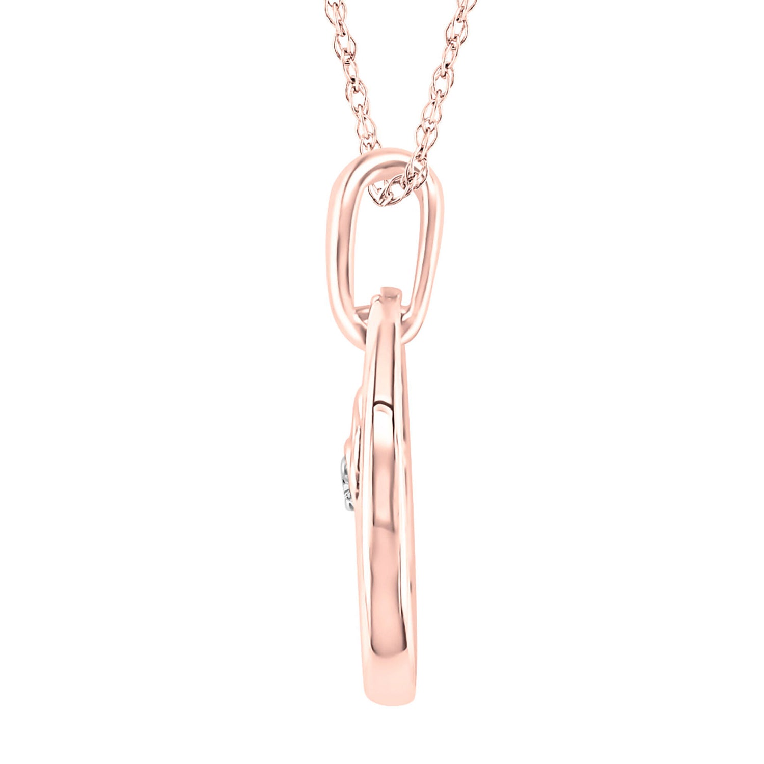 Diamond "Mom" Pendant in 10K Rose Gold
