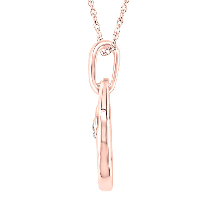 Diamond "Mom" Pendant in 10K Rose Gold